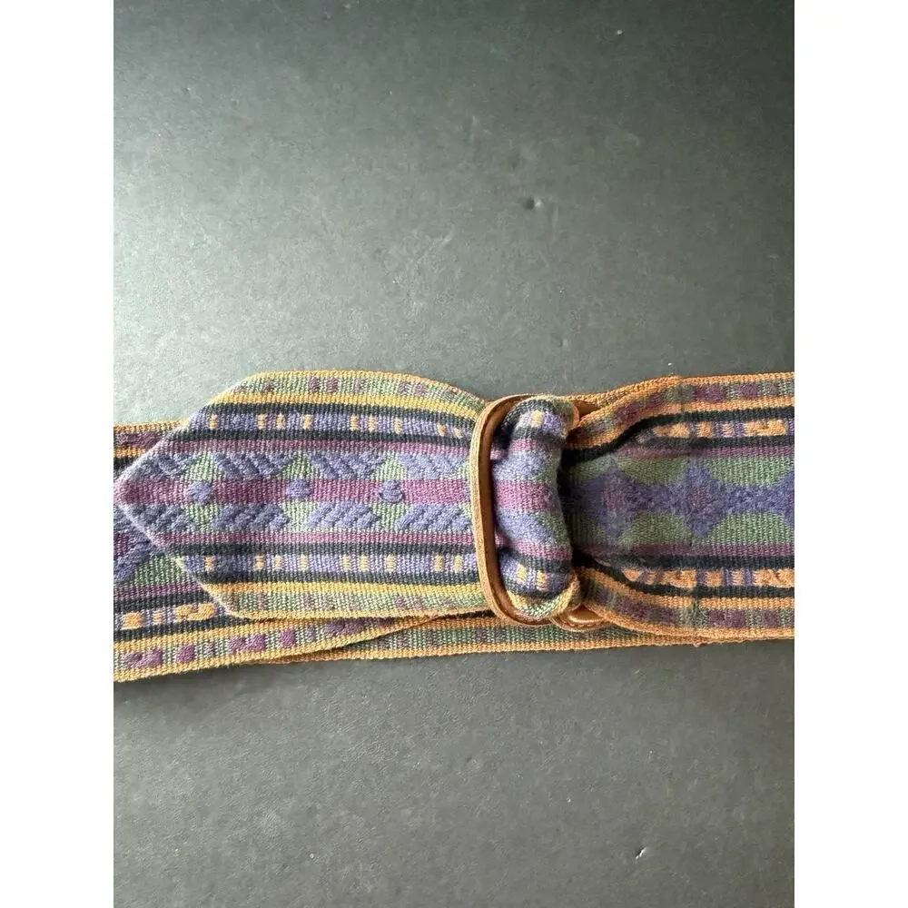 Lands End Southwestern Colorful Boho Belt Woven Fabric Boho One Size Festival